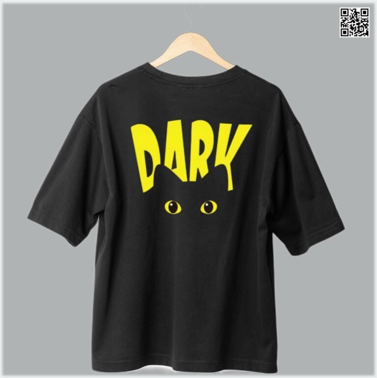 Dark Cat Drop Shoulder Unisex T-Shirt