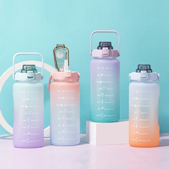 Kawaii 3D 2L Motivational Water Bottle - Leak-Proof & BPA-Free